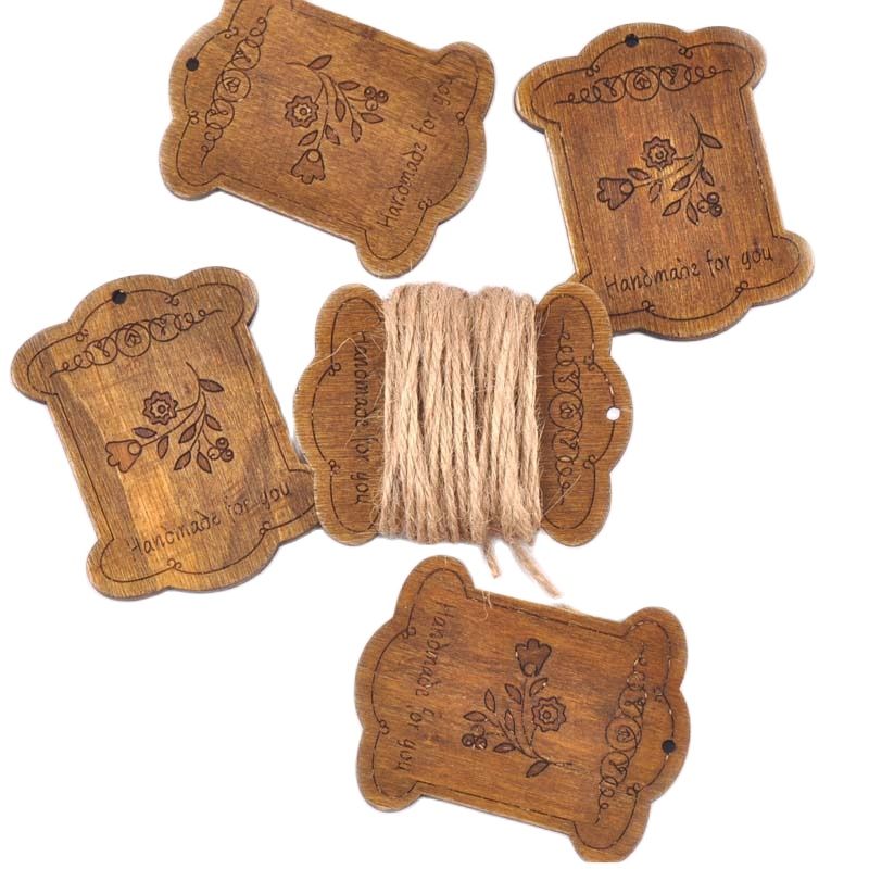 Organza Ribbon Spool - 5Pcs/lot Flower Pattern Brown Wooden Bobbin