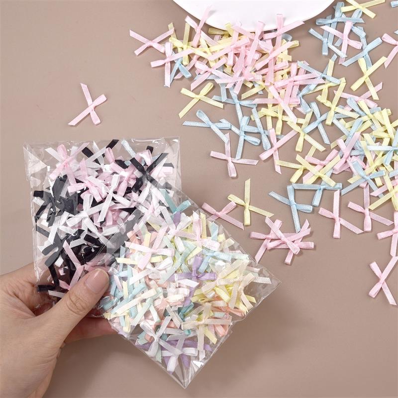 Christmas Craft Embellishment - 100Pcs 3mm Ribbons Mini Satin Ribbons