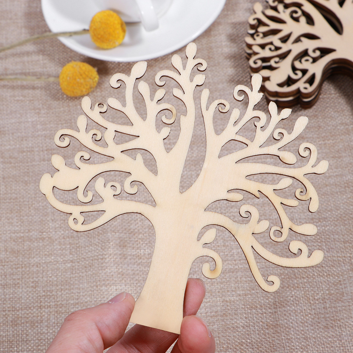 10Pcs Raw Wood Tree Craft Slic - Christmas Craft Embellishment recension och pris