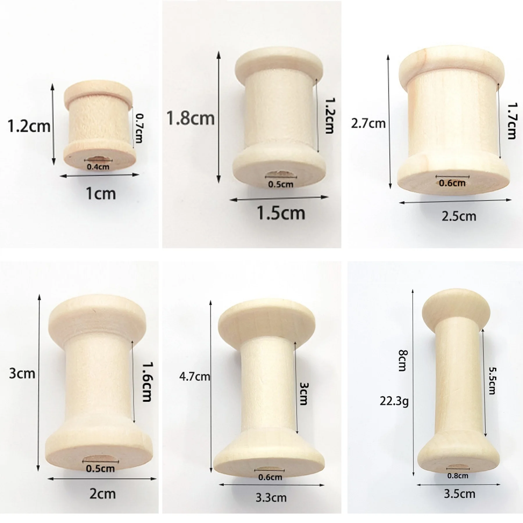 10/5Pcs Mini Wooden Bobbins Em - Organza Ribbon Spool recension och pris
