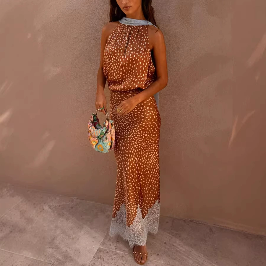 2026 New Elegant Printed Rever - Elastic Lace Trim recension och pris