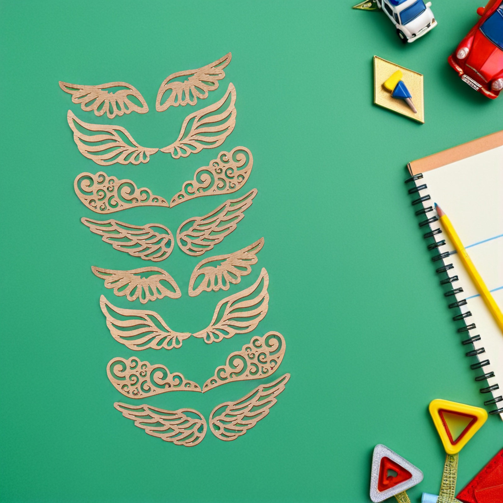 40Pcs Wood Wings Cutouts Unpai - Christmas Craft Embellishment recension och pris