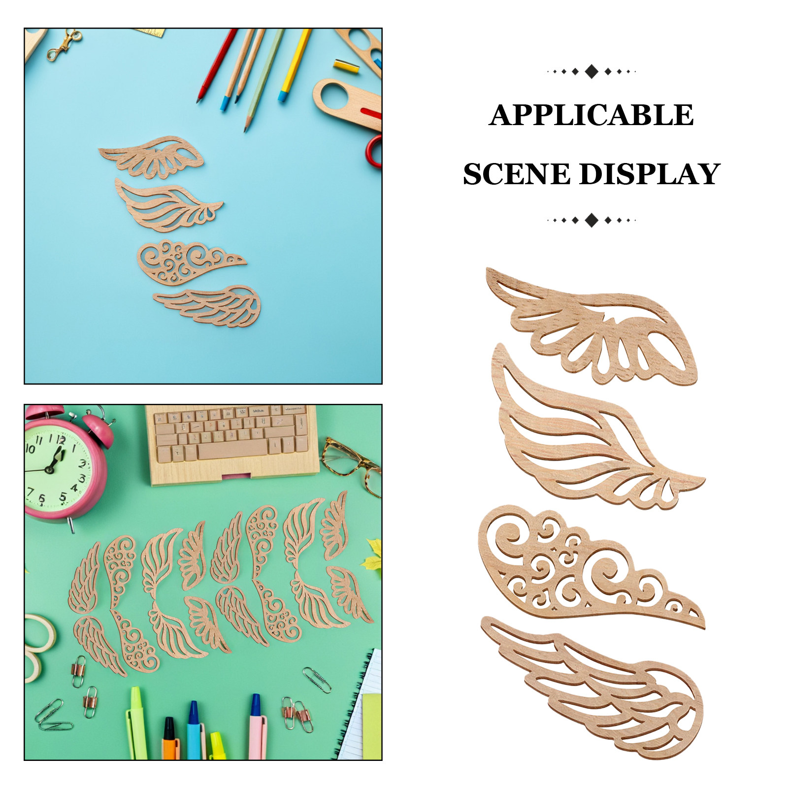 40Pcs Wood Wings Cutouts Unpai - Christmas Craft Embellishment recension och pris