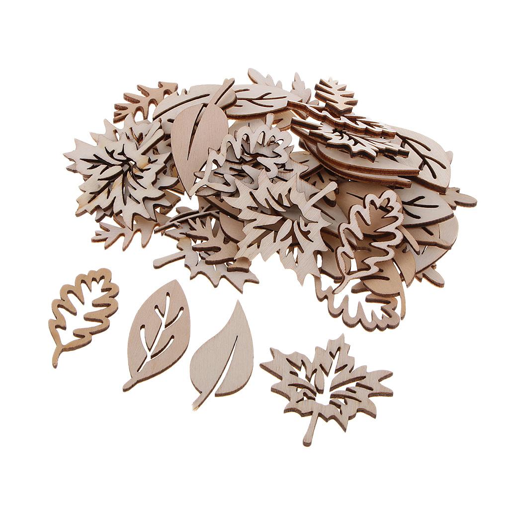 50 Pieces Wooden Leaves Embell - Christmas Craft Embellishment recension och pris