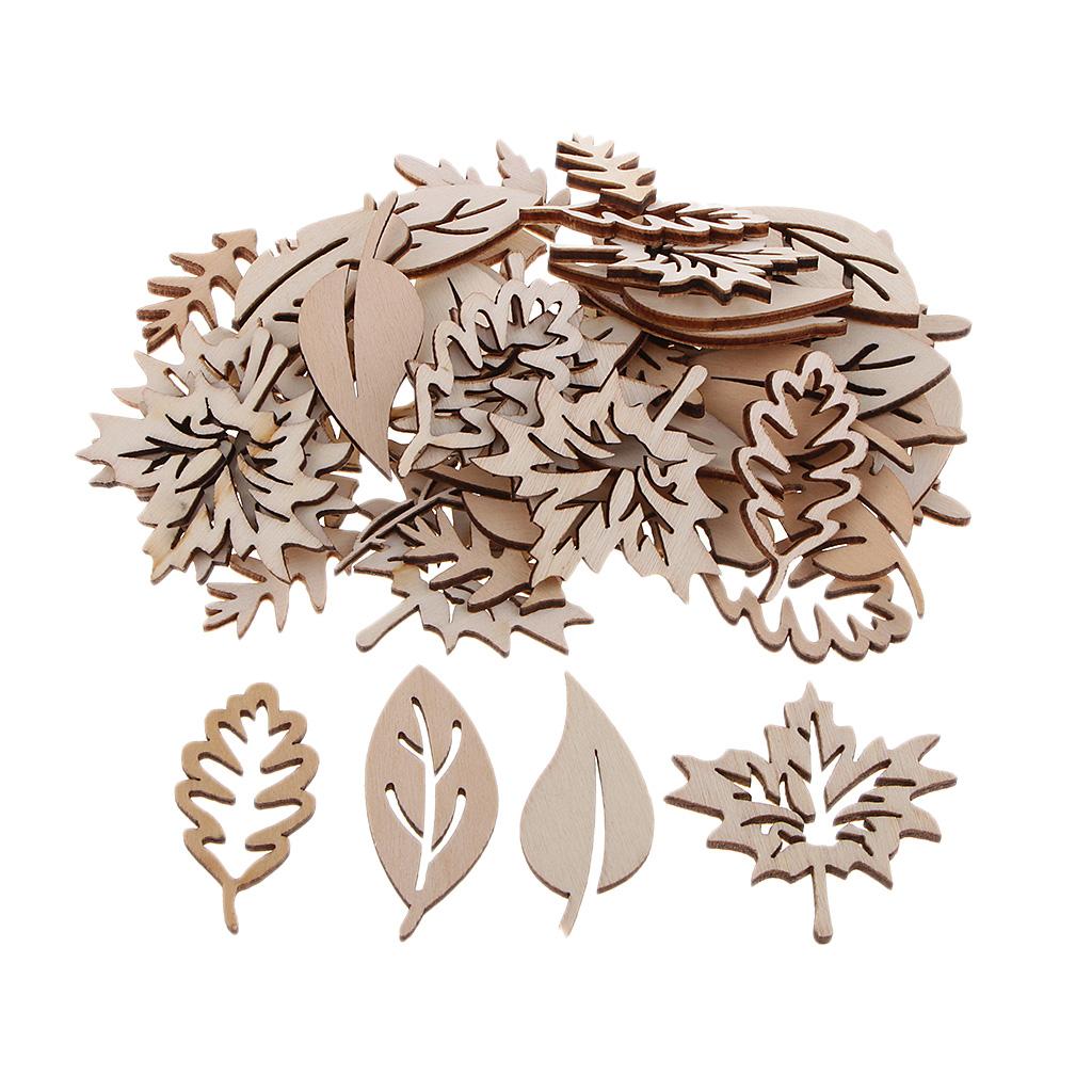 50 Pieces Wooden Leaves Embell - Christmas Craft Embellishment recension och pris