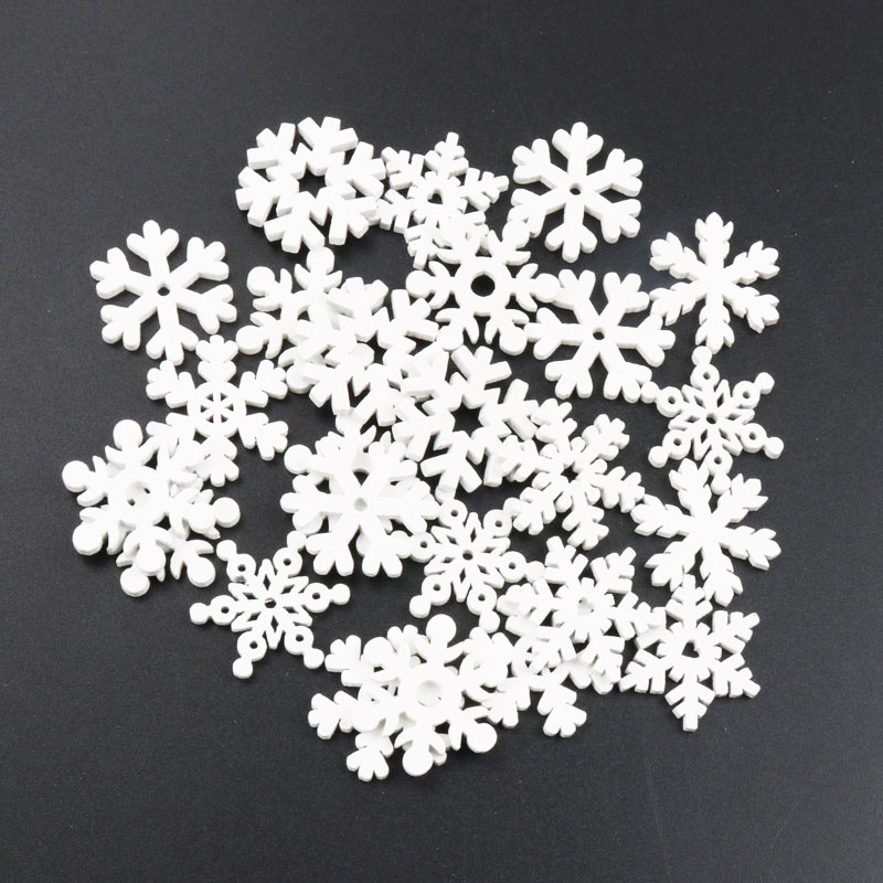 20Pcs Wooden Christmas Snowfla - Christmas Craft Embellishment recension och pris