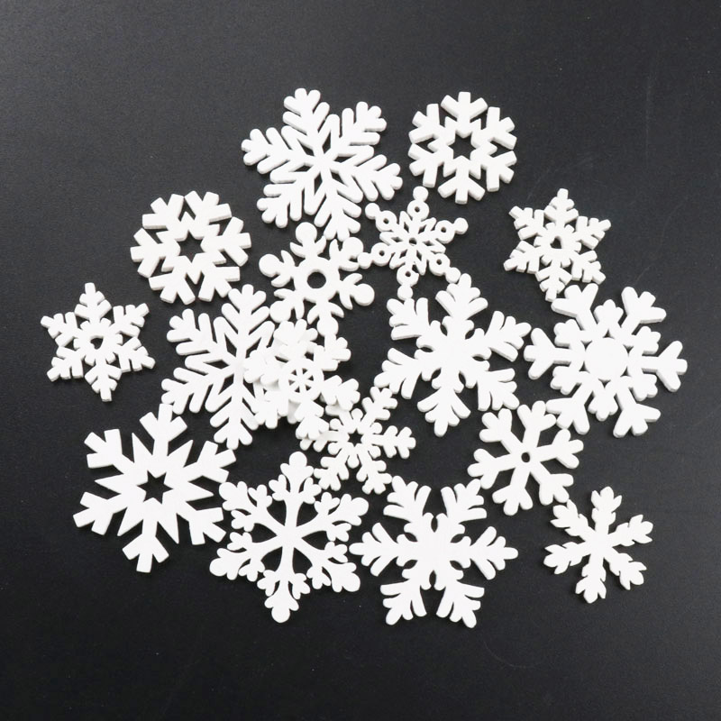 20Pcs Wooden Christmas Snowfla - Christmas Craft Embellishment recension och pris