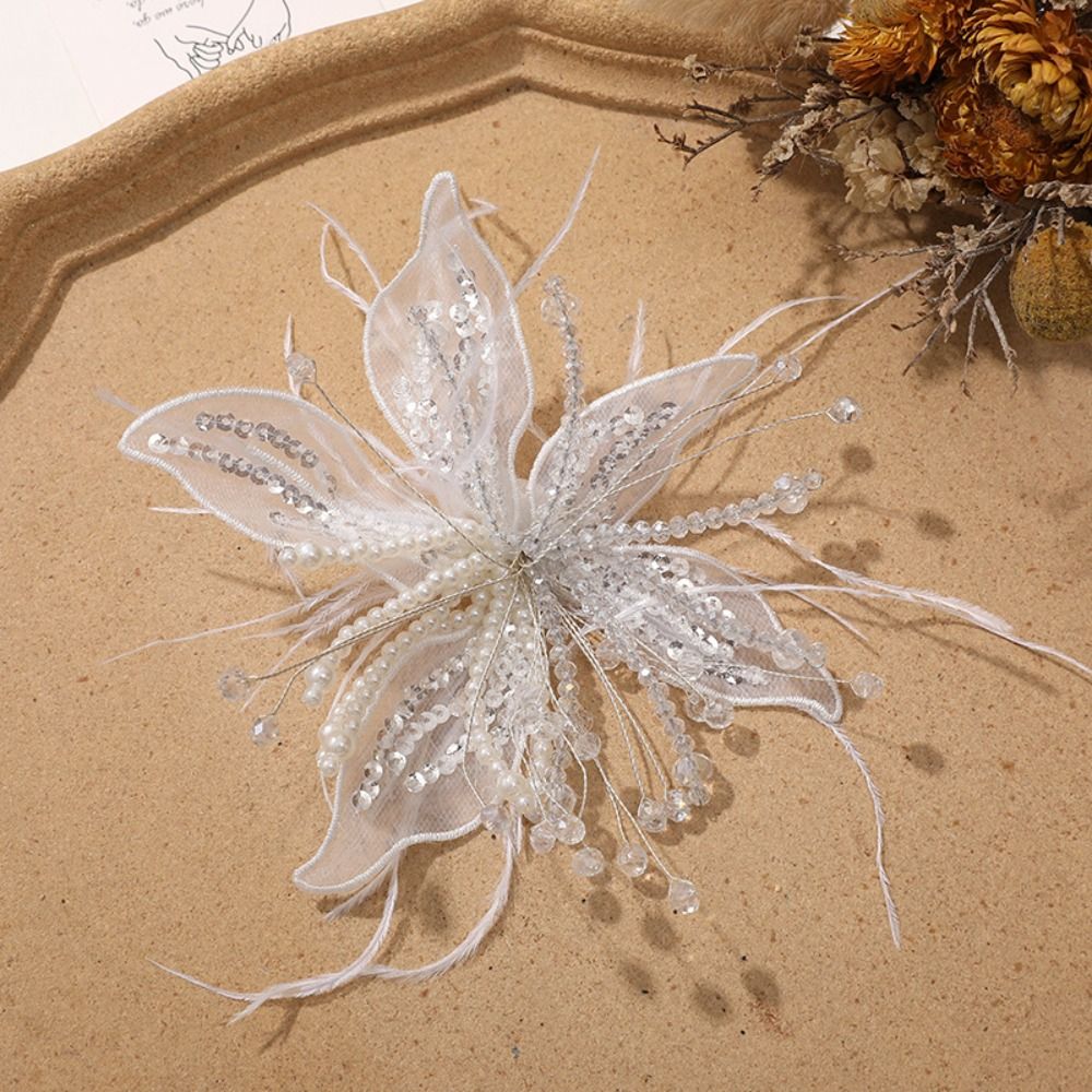 1PC Feather Pearl 3D Organza F - Applique Patch Flower recension och pris
