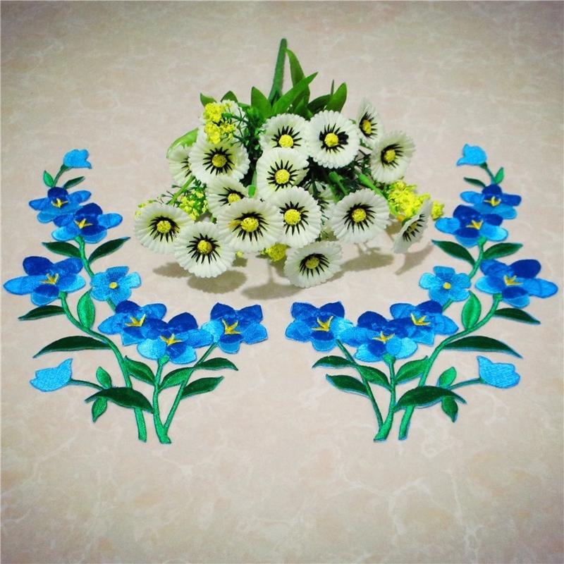 1/2pcs Nice Blue Flower Patch  - Applique Patch Flower recension och pris