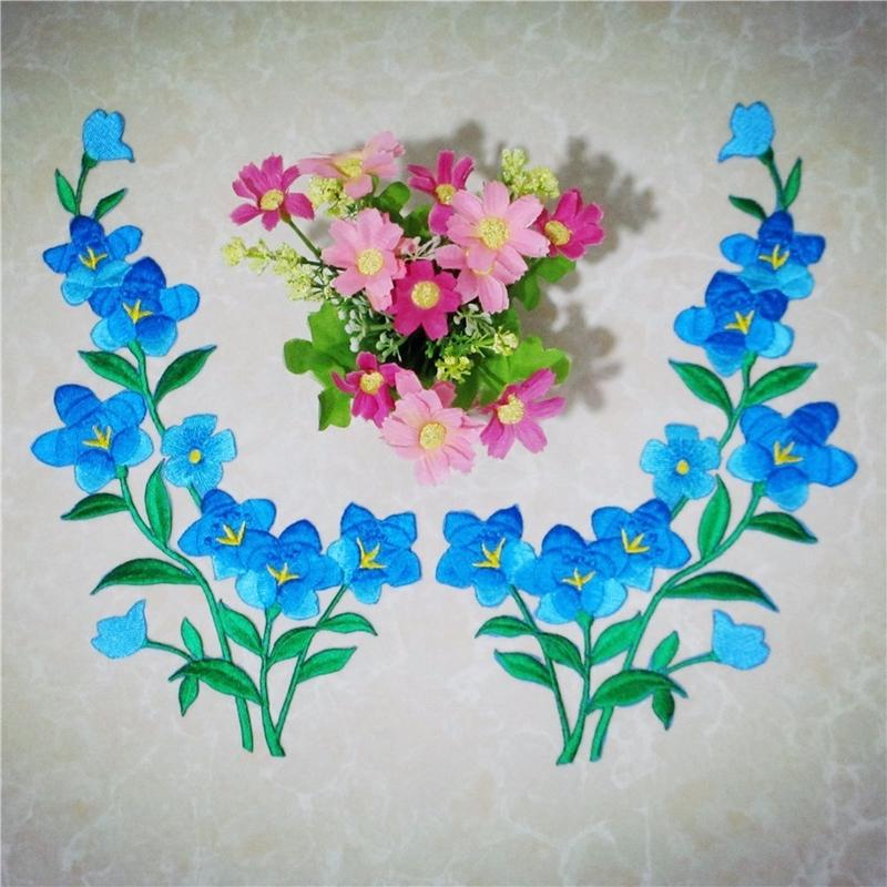 1/2pcs Nice Blue Flower Patch  - Applique Patch Flower recension och pris