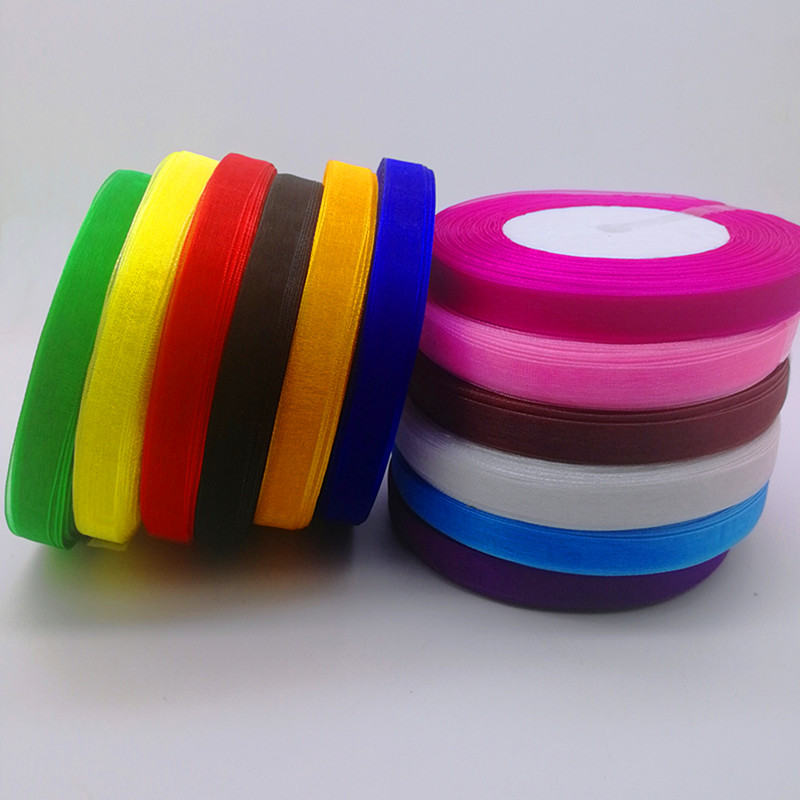 Hot 10mm 50Yards Spool Satin E - Organza Ribbon Spool recension och pris