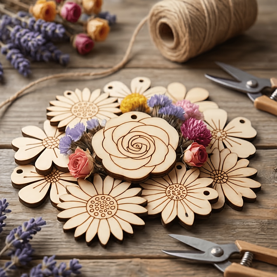50Pcs/set 35mm Mixed Flower Wo - Easter Craft Embellishment Set recension och pris