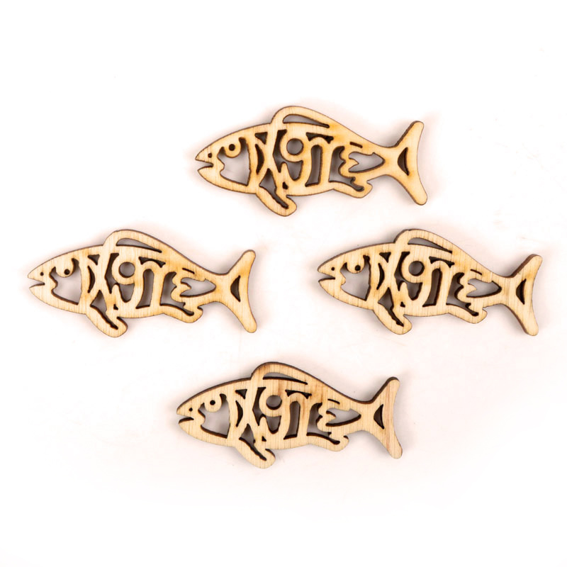 Wooden Cute Fish Shape Arts Pa - Embellishments For Scrapbooking recension och pris