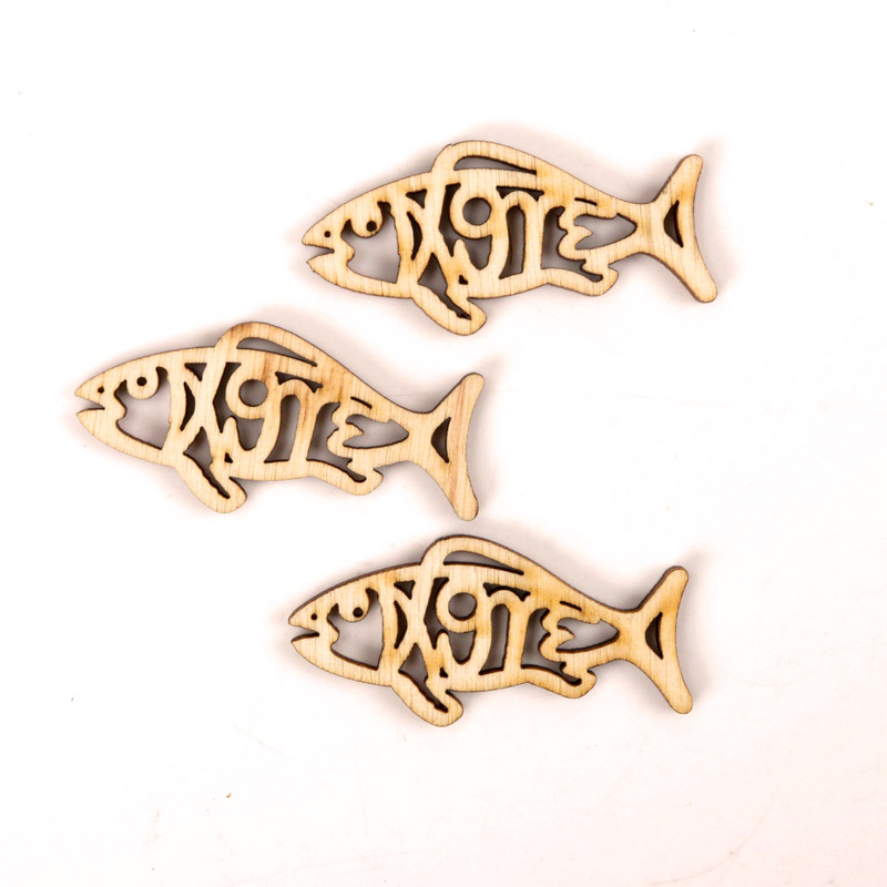 Wooden Cute Fish Shape Arts Pa - Embellishments For Scrapbooking recension och pris