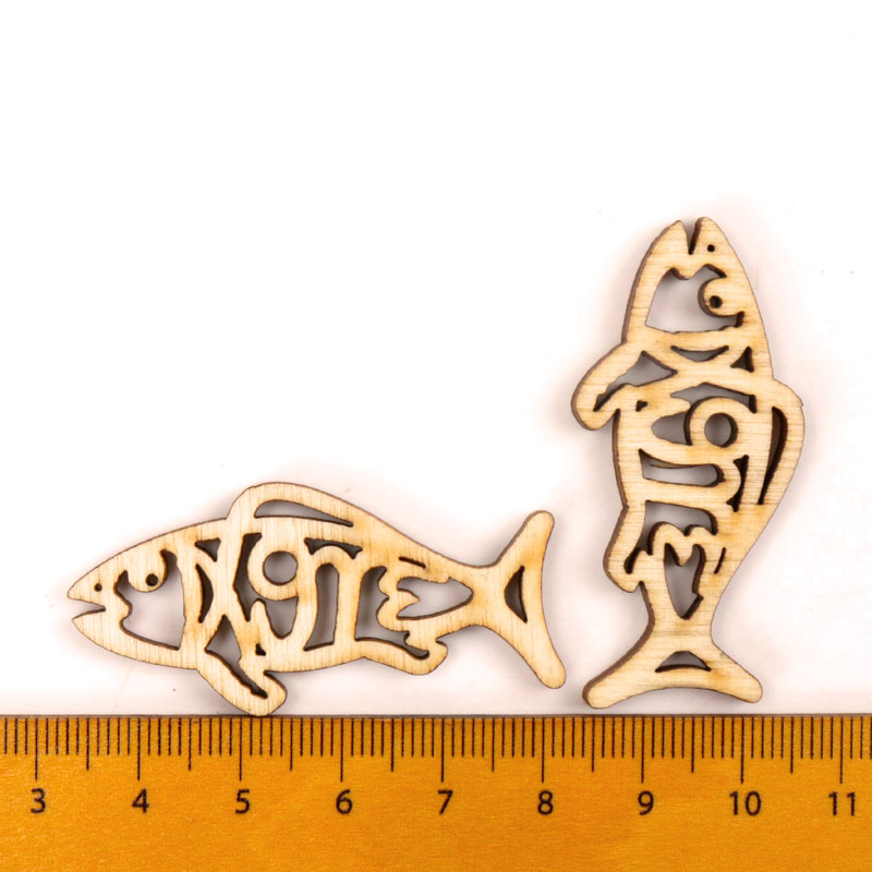 Wooden Cute Fish Shape Arts Pa - Embellishments For Scrapbooking recension och pris