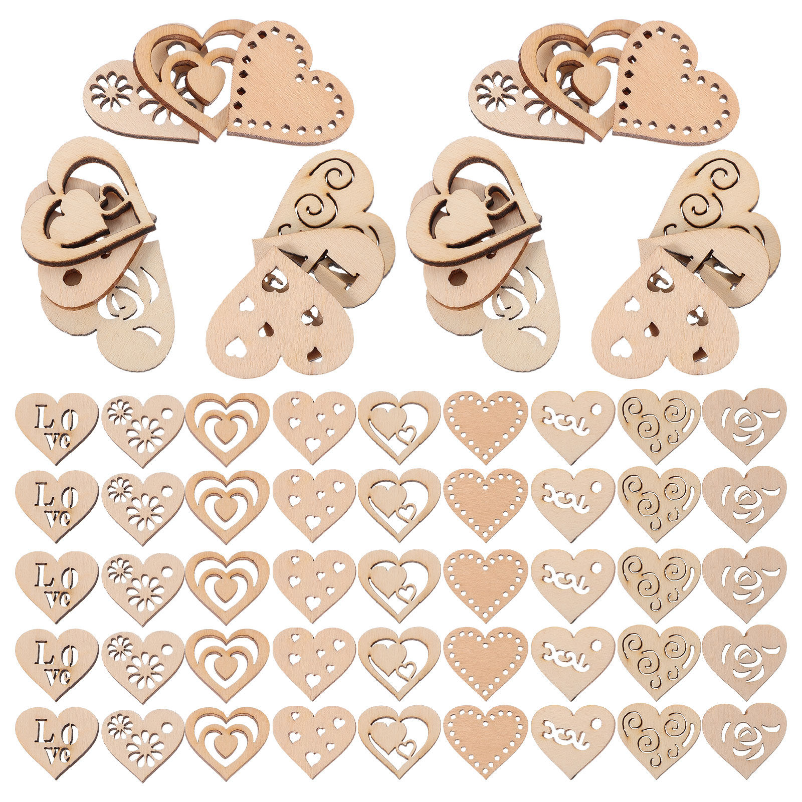 1Set Wooden Heart Slices Hangi - Christmas Craft Embellishment recension och pris