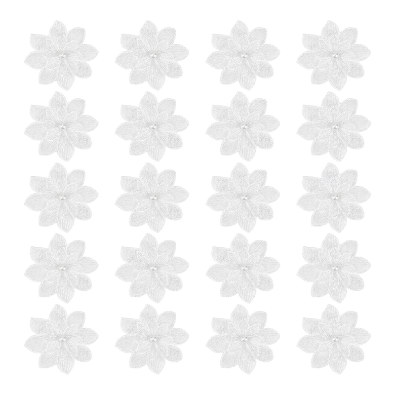 20Pack Decorative White Flower - Applique Patch Flower recension och pris
