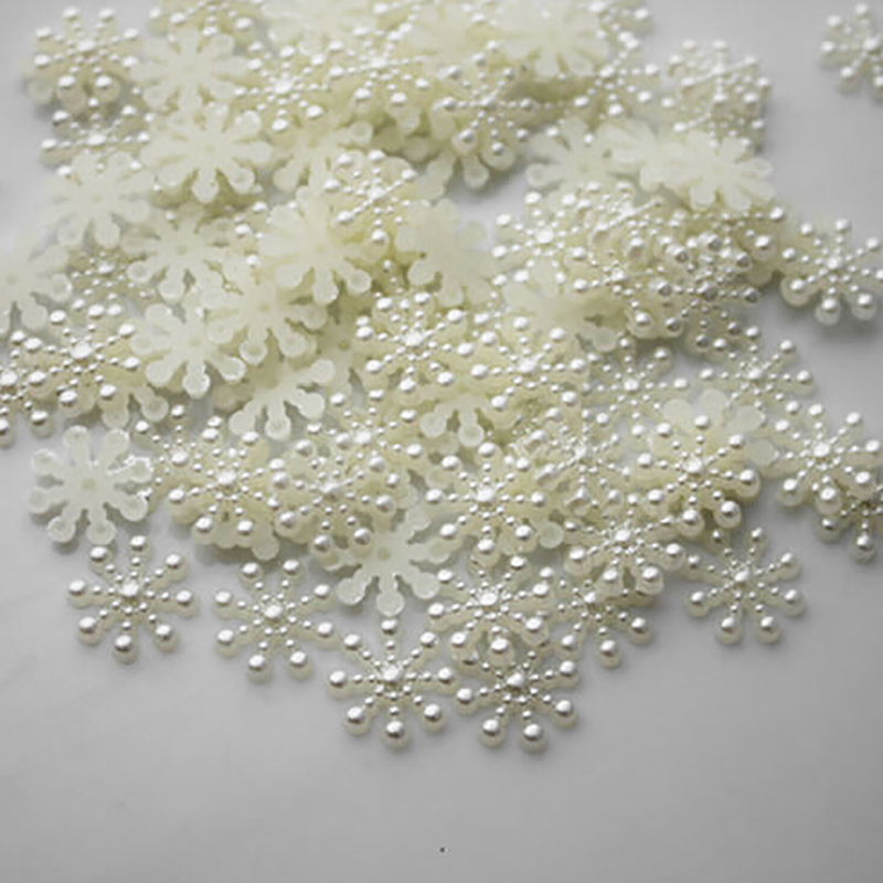 100pcs White Pearl Resin Snowf - Christmas Craft Embellishment recension och pris