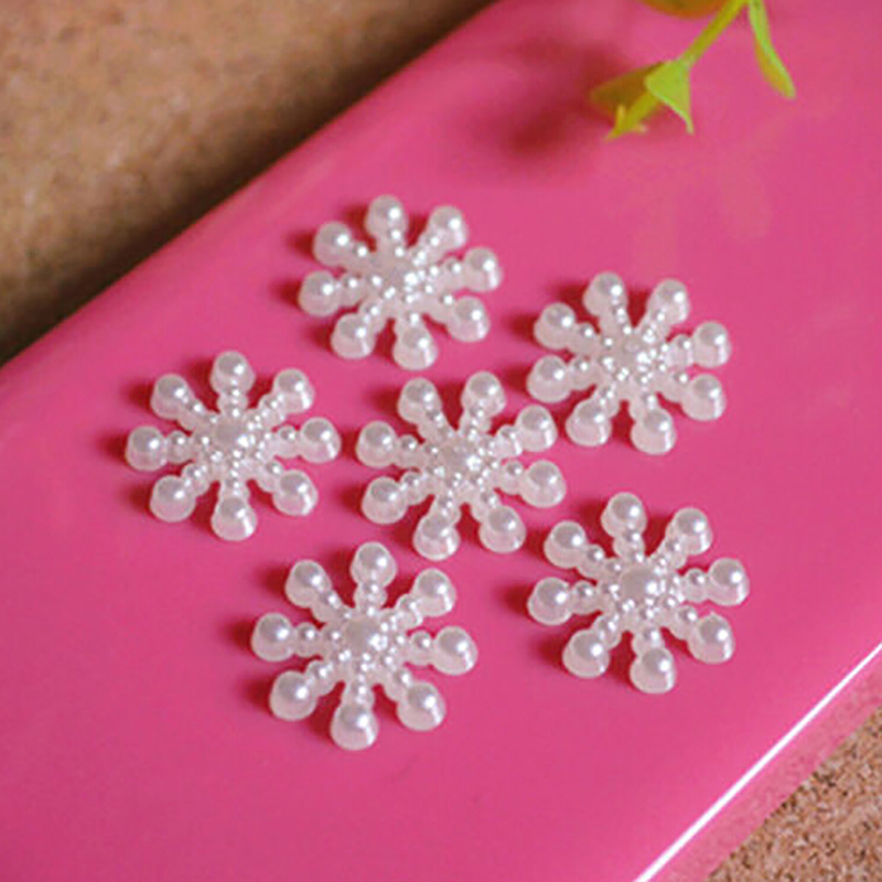 100pcs White Pearl Resin Snowf - Christmas Craft Embellishment recension och pris