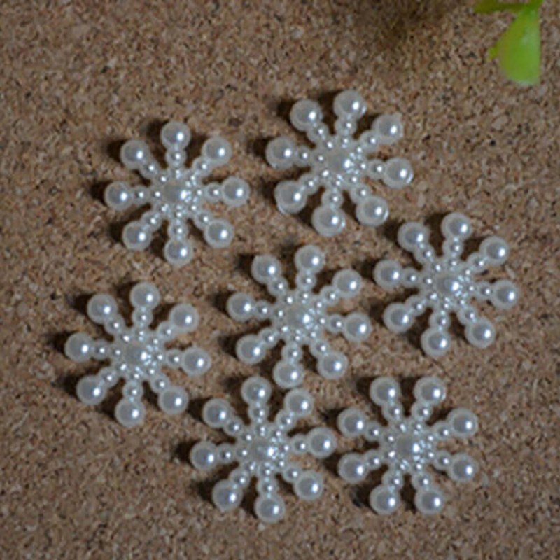 100pcs White Pearl Resin Snowf - Christmas Craft Embellishment recension och pris