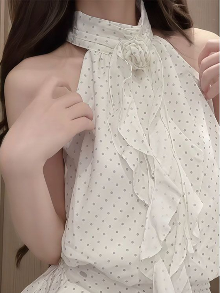 French Sweet Polka Dot 2 Piece - Elastic Lace Trim recension och pris