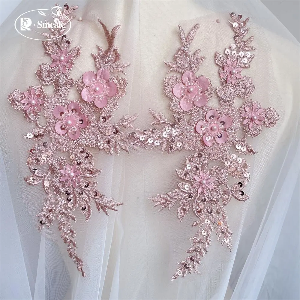 2PCS/1Pair New 12 Colors Sequi - Applique Patch Flower recension och pris