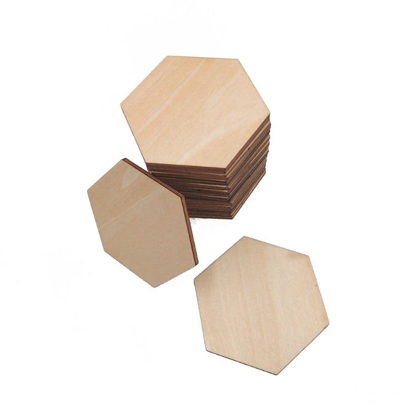 10-120mm Wooden Hexagon Blank  - Christmas Craft Embellishment recension och pris