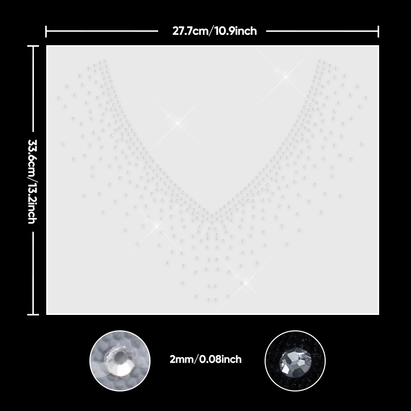 QIAO 1/2/4/6Pcs V-Neck Glitter - Hotfix Rhinestone Sheet recension och pris