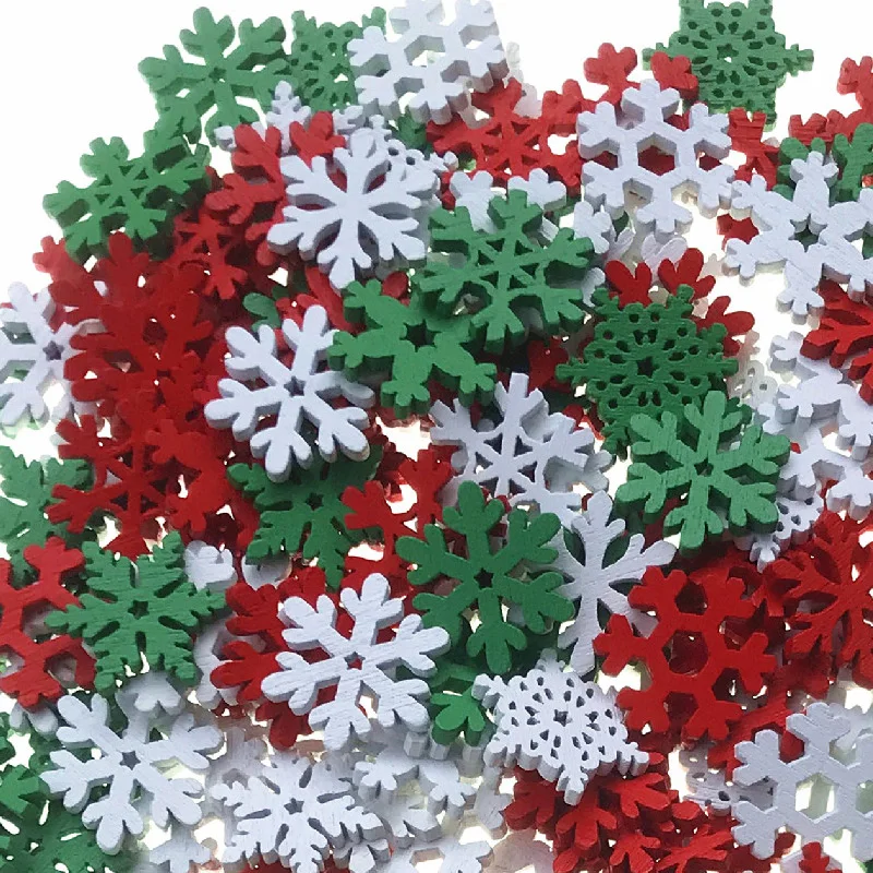 50PCS 20MM Mixed Color Wooden  - Christmas Craft Embellishment recension och pris