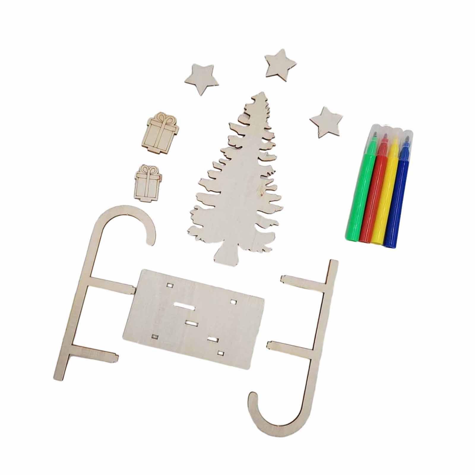 3x DIY Wooden Crafts Christmas - Christmas Craft Embellishment recension och pris