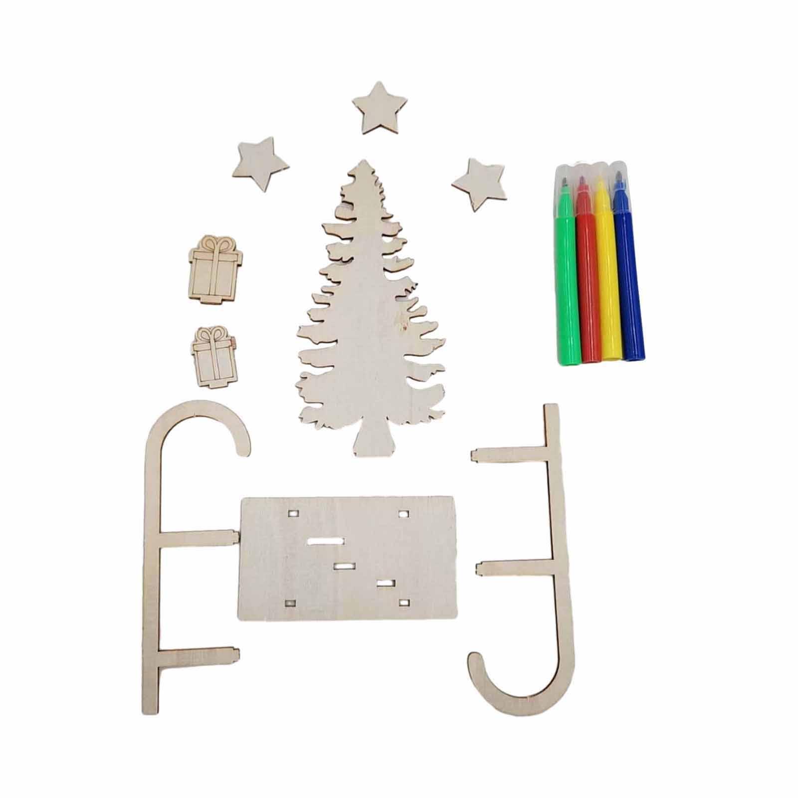 3x DIY Wooden Crafts Christmas - Christmas Craft Embellishment recension och pris